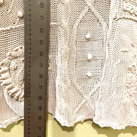 Vintage cotton / ramie sweater Aran style sweater - Picture 10 of 11